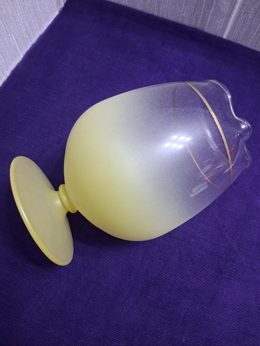 Vintage Blendo Cocktail Snifter Pitcher Yellow With Gold Band MCM